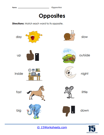 Opposites Worksheets - 15 Worksheets Library