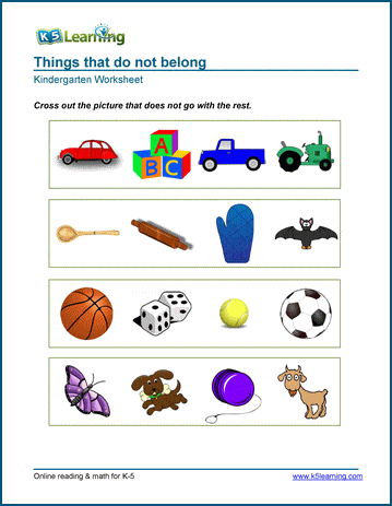 Free Preschool &  Kindergarten Opposites Worksheets - Printable ...