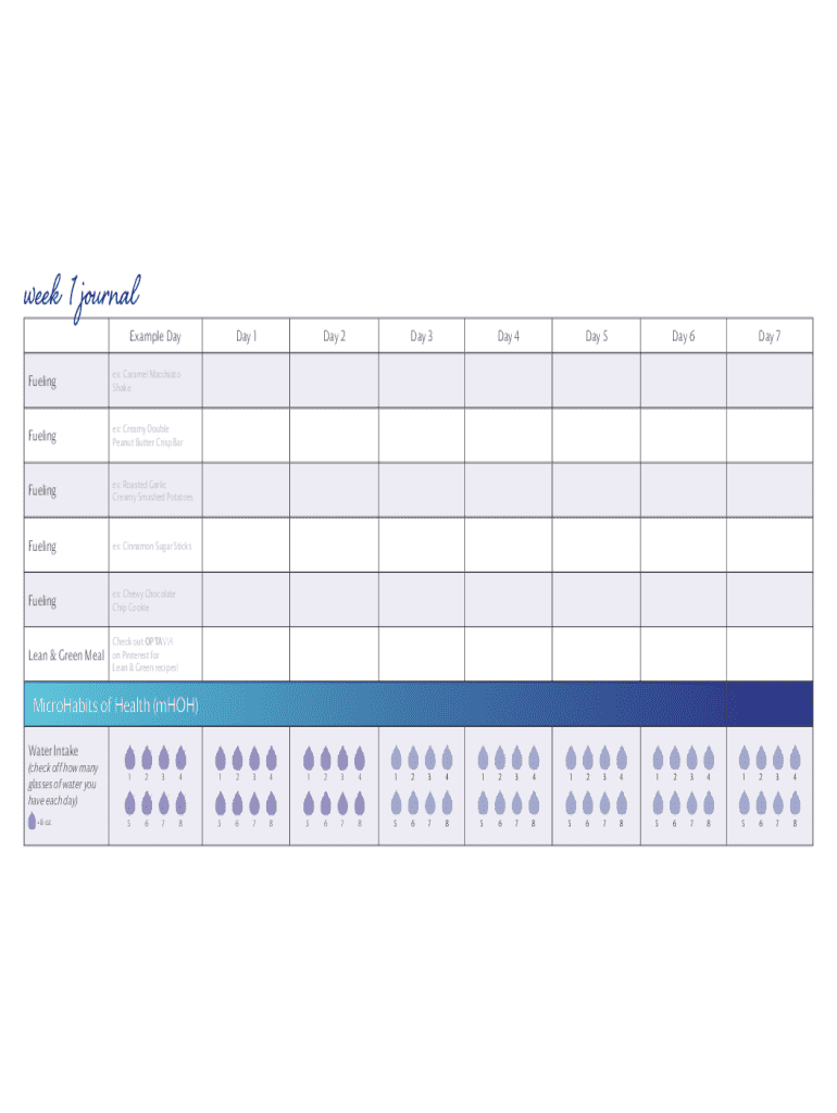 Printable Optavia Tracking Sheets - Fill Online, Printable ...