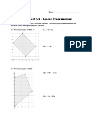Worksheet 3.2 - Linear Programming | PDF | Linear Programming ...