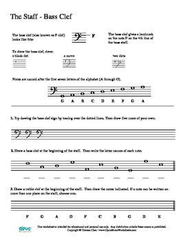Bass Clef Worksheet by SubtitlesPlus worksheets library