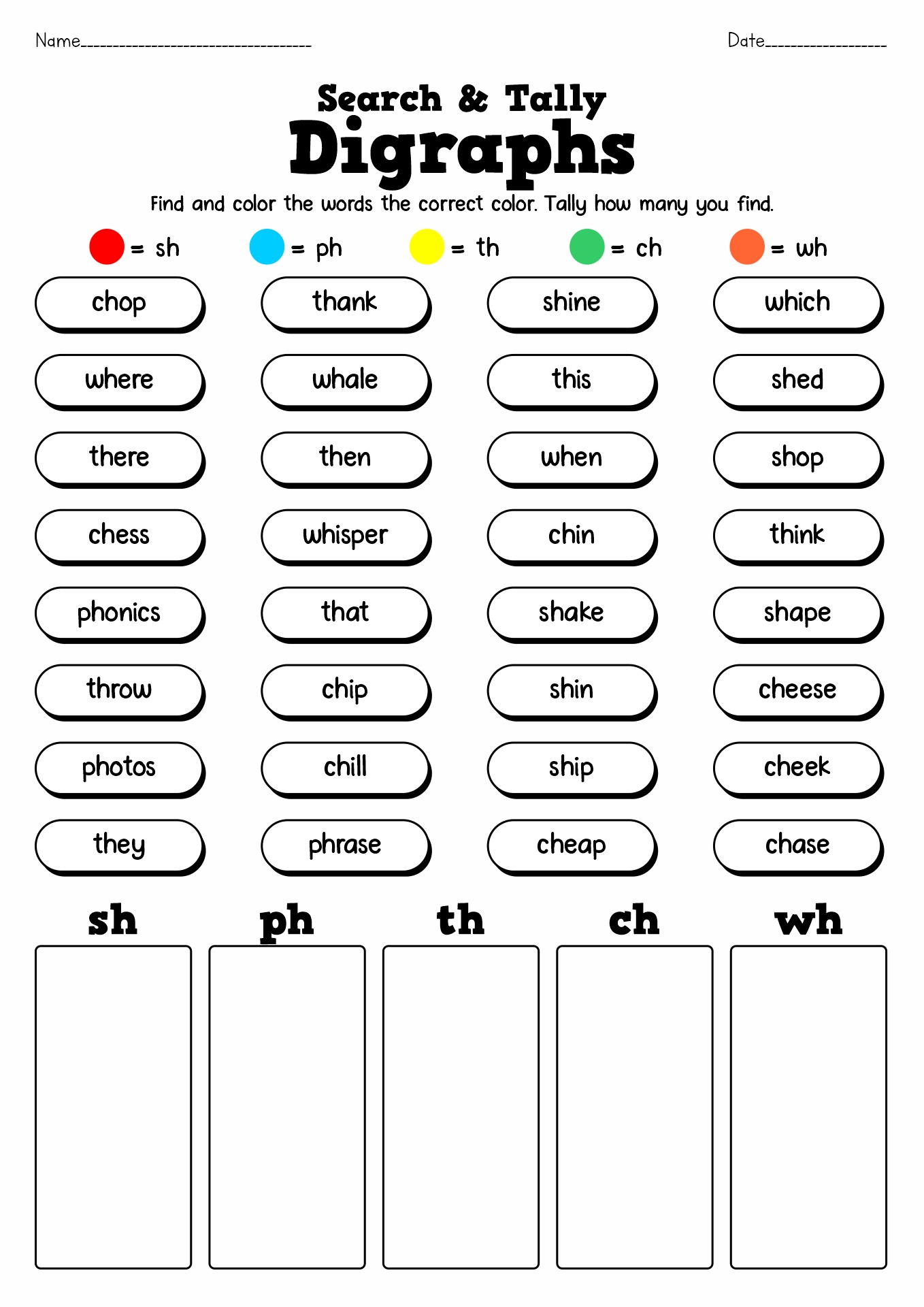 Free Printable Phonics Worksheet Worksheets Library