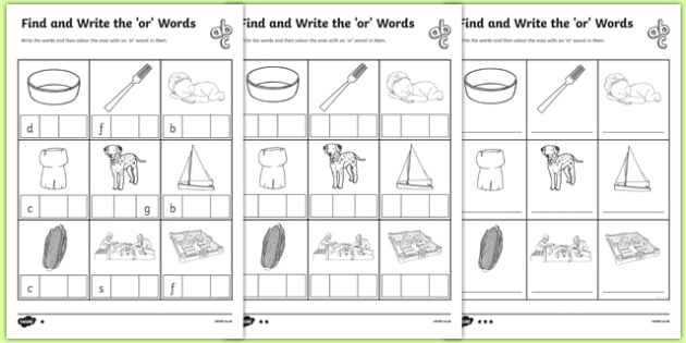 or Words Phonics Worksheet | Phonics Resources | Twinkl