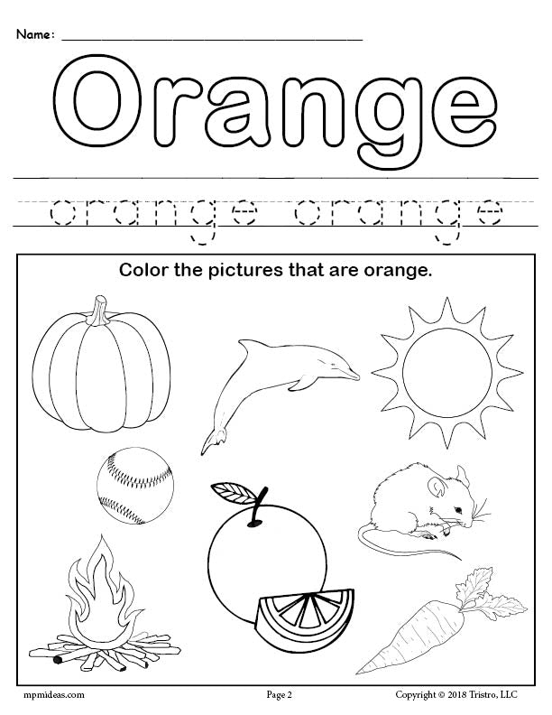 Color Orange Worksheet