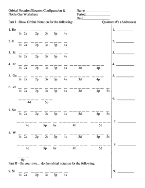 Orbital Notation Worksheet 2020-2024 - Fill and Sign Printable ...