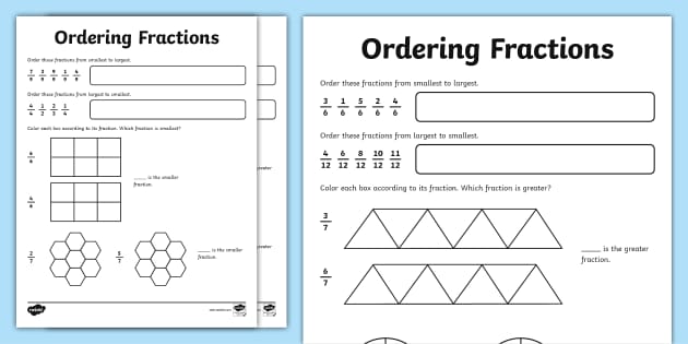Ordering Fractions Activity for 3rd-5th Grade (teacher made)