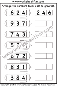 order numbers from least to greatest worksheet