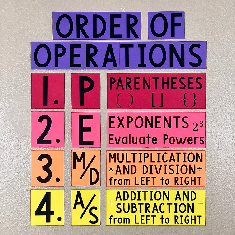 PEMDAS Order of Operations Poster - Worksheets Library