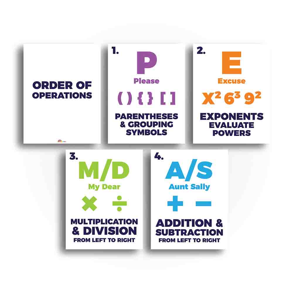 Order of Operations Poster Set [FREE PDF Printable] - Worksheets Library