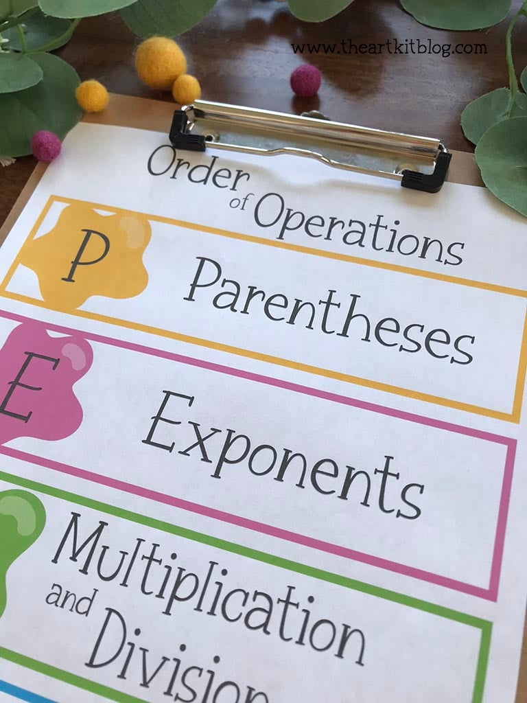 Order of Operations Printable Poster {FREE DOWNLOAD!} - The Art Kit ...