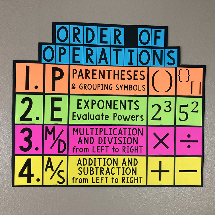 Order of Operations Poster Set [FREE PDF Printable] - Worksheets Library