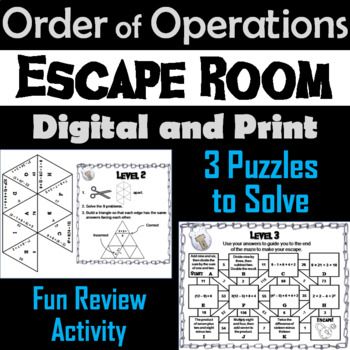 order of operations with answer sheet printable