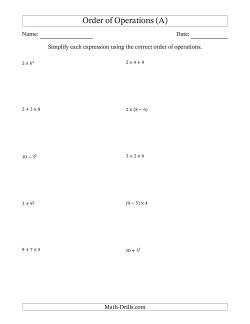 order of operations with brackets and braces worksheet