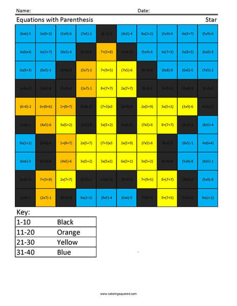 order of operations worksheet 3rd grade