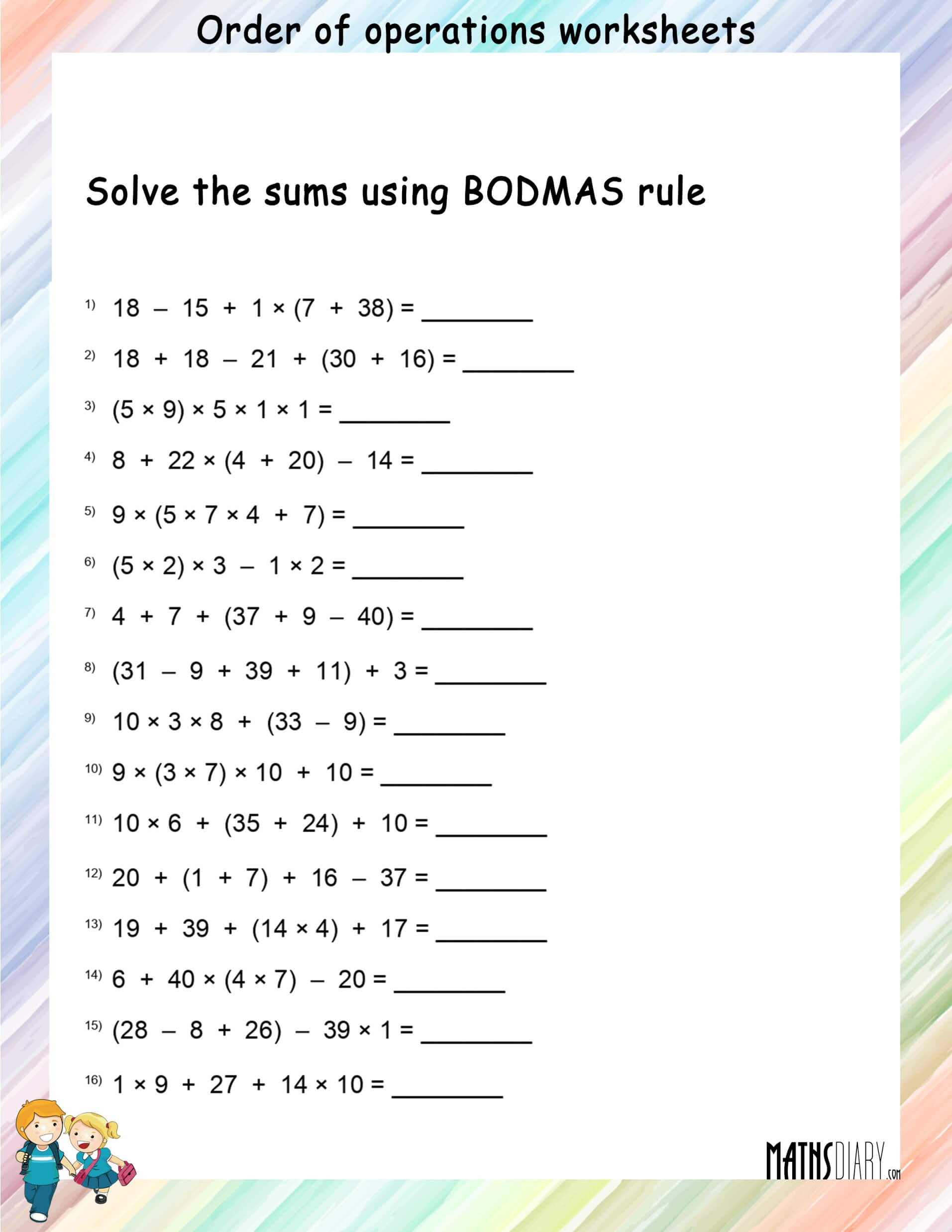 Order of Operations with Calculators Worksheet Fun and Engaging