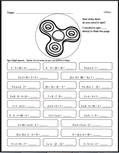 order of operations worksheet free