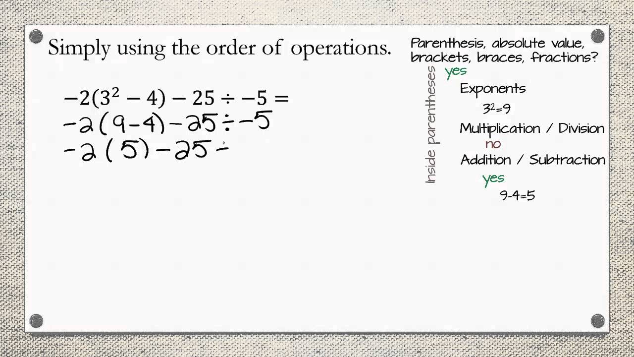 order of operations worksheet free
