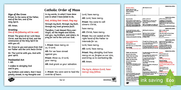 order of the mass worksheet