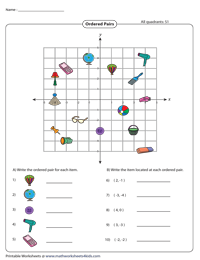 Ordered Pairs and Coordinate Plane Worksheets