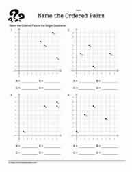 Single Quadrant Ordered Pairs Worksheets