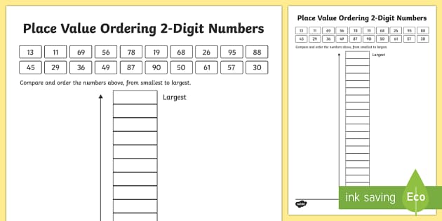 Ordering 2-Digit Numbers Worksheet | CfE Teaching Resource