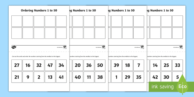 Ordering Numbers 1-50 Activity | Grades 4-6 | Easy Download