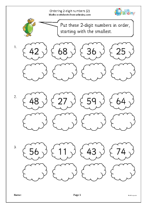 Ordering 2-digit numbers (2) - Ordering Numbers by URBrainy.com