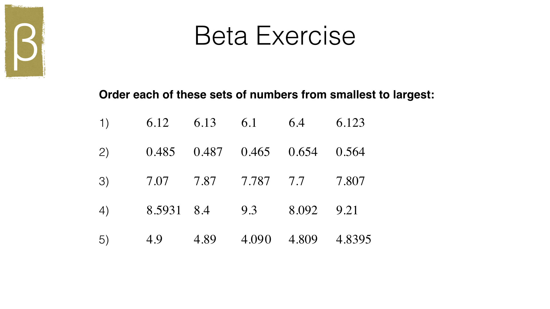 ordering decimals worksheet