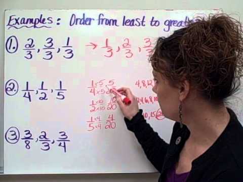 ordering fractions from least to greatest worksheet