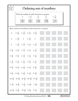 Putting mixed numbers in order | 4th grade Math Worksheet ...