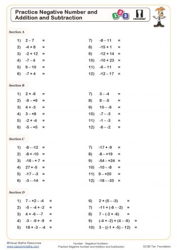 Negative Numbers Worksheets - Printable Worksheet on Negative ...
