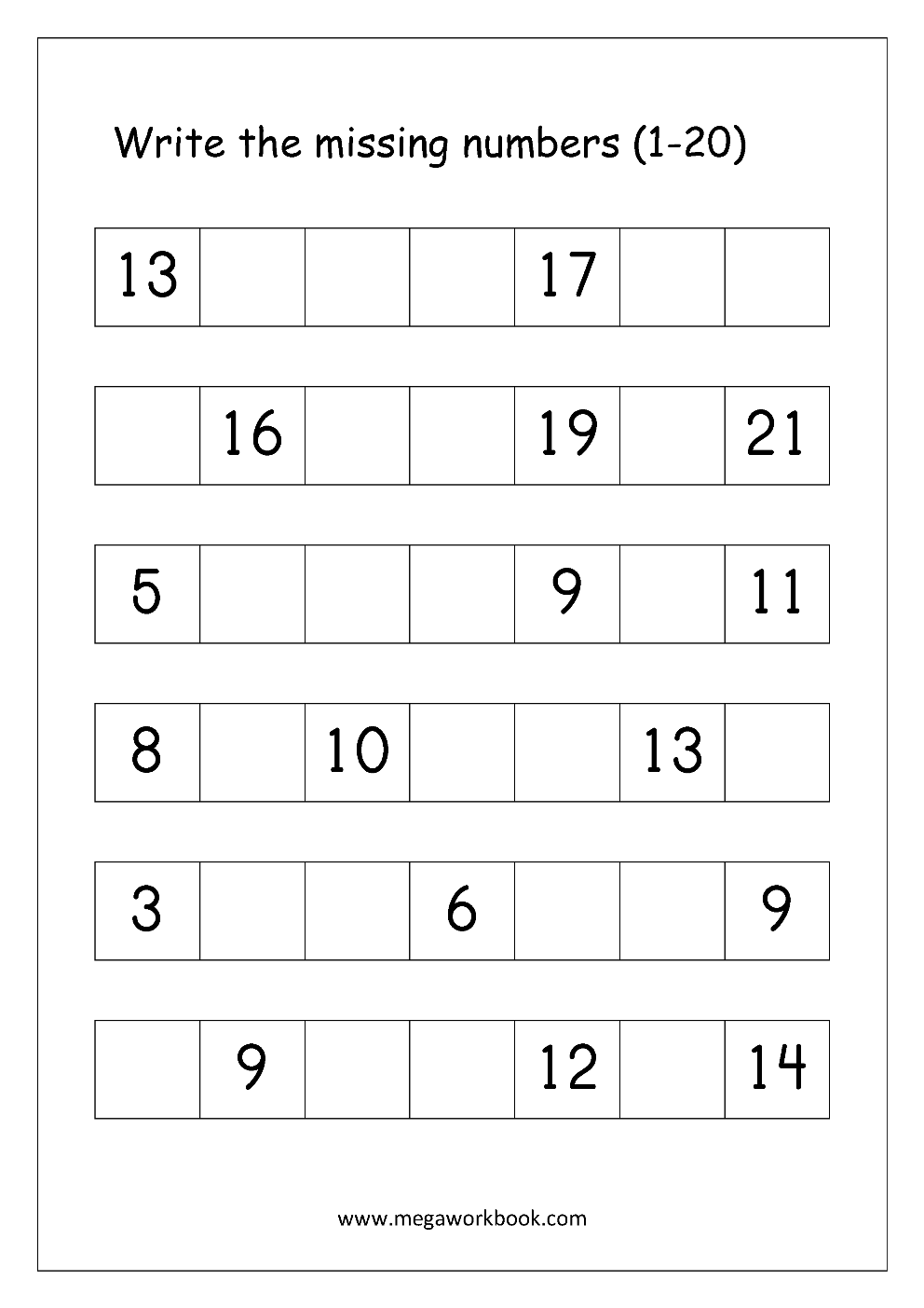 Ordering Numbers Worksheets, Missing Numbers, What comes before ...