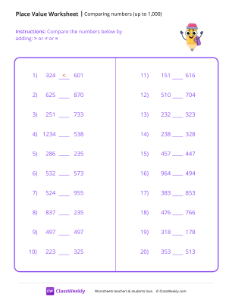 First Grade Ordering Numbers Worksheets and Activities | ClassWeekly