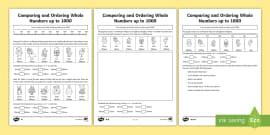 Order and Compare Numbers Beyond 1000 Worksheets - Twinkl