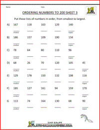 Ordering Numbers to 1000