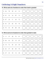 ordering numbers dads worksheet