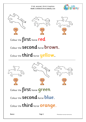 First second and third: trophies - Ordering Numbers Maths ...