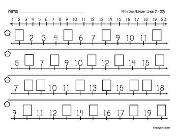 Missing Numbers on Number line (1-20) | Number line, Numbers ...