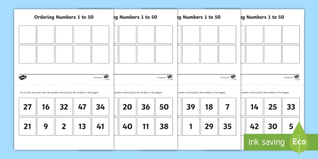 Ordering Numbers 1-50 Activity | Grades 4-6 | Easy Download