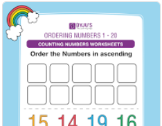 ordering numbers up to 10 worksheet