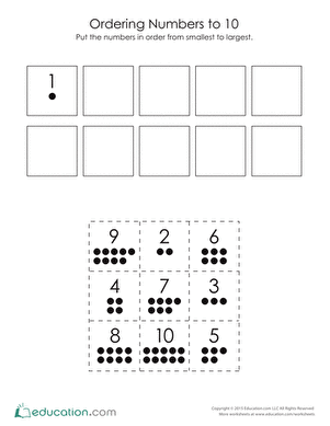 Ordering Numbers to 10 | Interactive Worksheet 