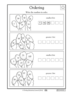 ordering numbers up to 100 worksheet