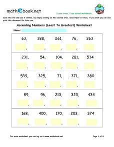 Numbers From Least to Greatest Lesson Plans &  Worksheets