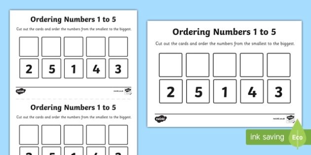 Ordering Numbers to 5 Worksheet / Worksheet (teacher made)
