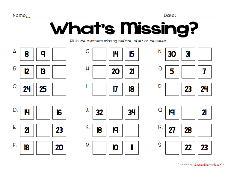ordering numbers worksheet first