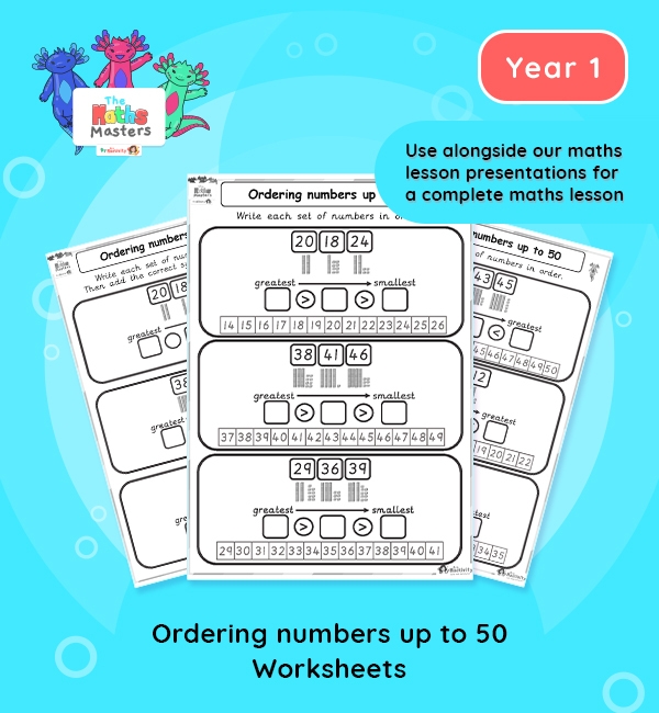 ordering numbers worksheet for year 1