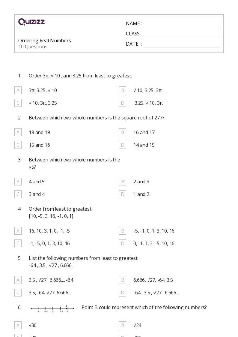 50+ Ordering Numbers 0-10 worksheets for 7th Grade on Quizizz ...