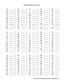 Order Numbers to 50 (K) Worksheet for 1st - 2nd Grade | Lesson Planet