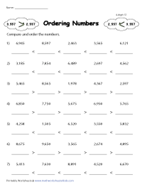 ordering numbers worksheet level 4