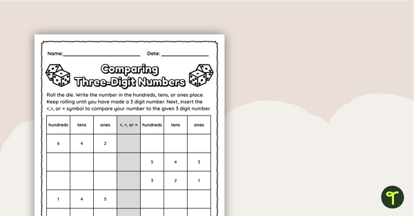 Compare and Order Whole Numbers Teaching Resources for 1st Grade ...